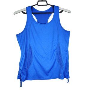 Womens Danskin Now Racerback Tank Top Blue Athletic Mesh 100% Polyester XXL (20)